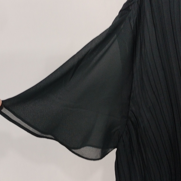 Only Necessities Sheer Pleated Button Top - Picture 5 of 9